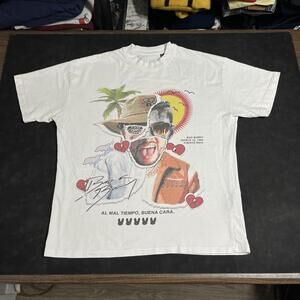 Bad Bunny Un Verano Sin Ti Shirt Men Small White Reckless Oversized Tour Rap Tee